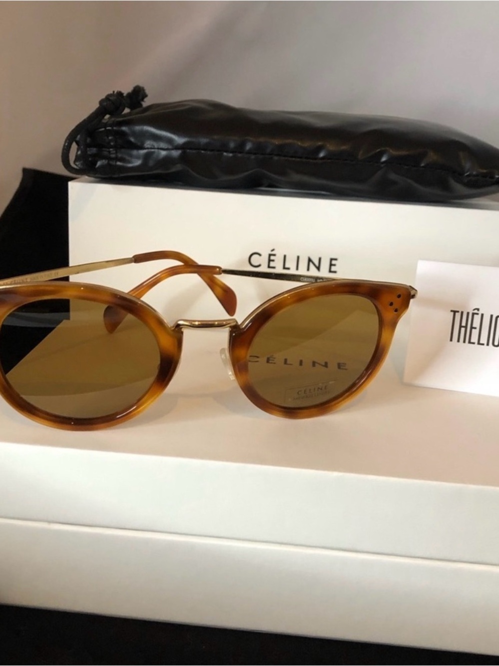 Celine Tortoiseshell Brown Round Sunglasses